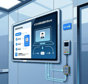 电梯广告屏自助机可刷IC卡到指定楼层